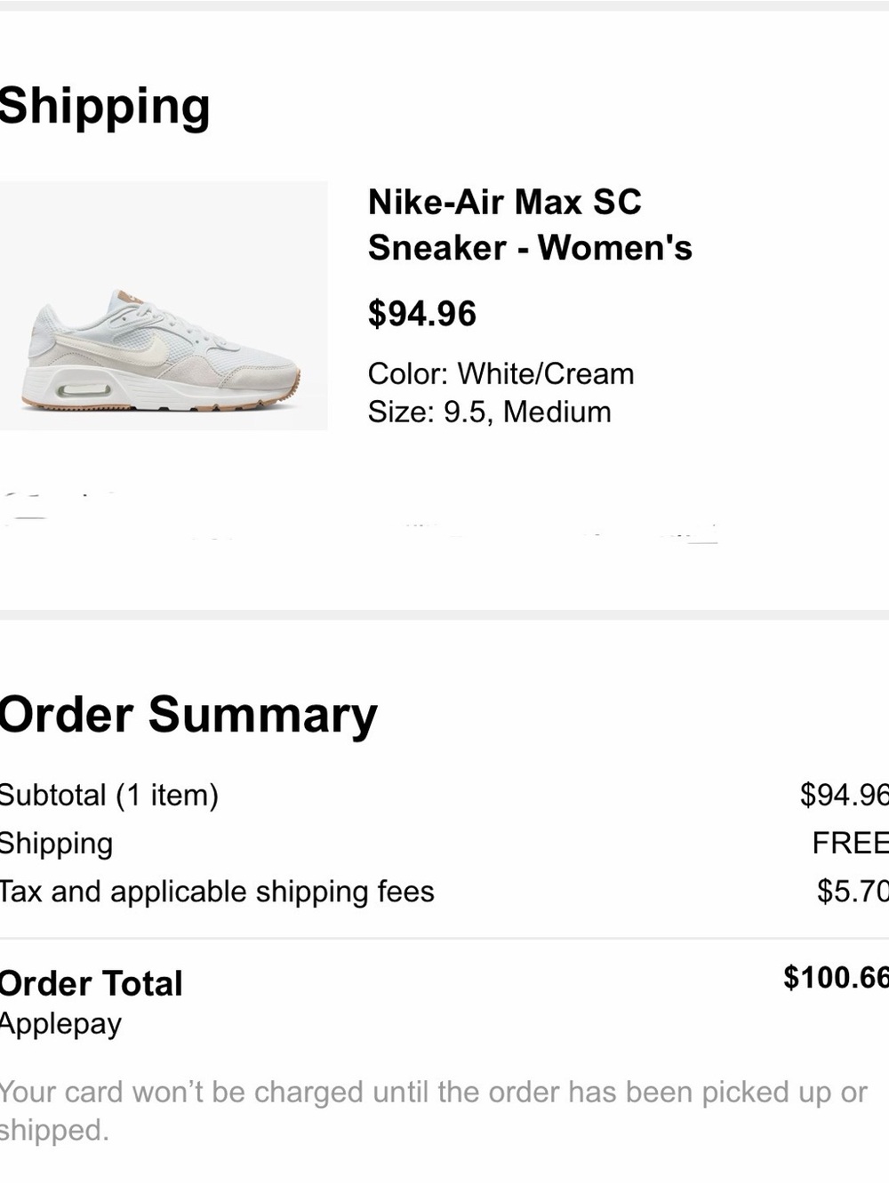 Nike White and Light Beige Air Max SC Sneaker